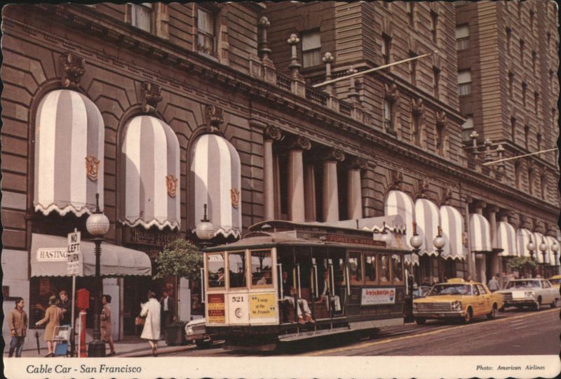 Powell Street Cable Car at St. Francis Hotel, San Francisco California