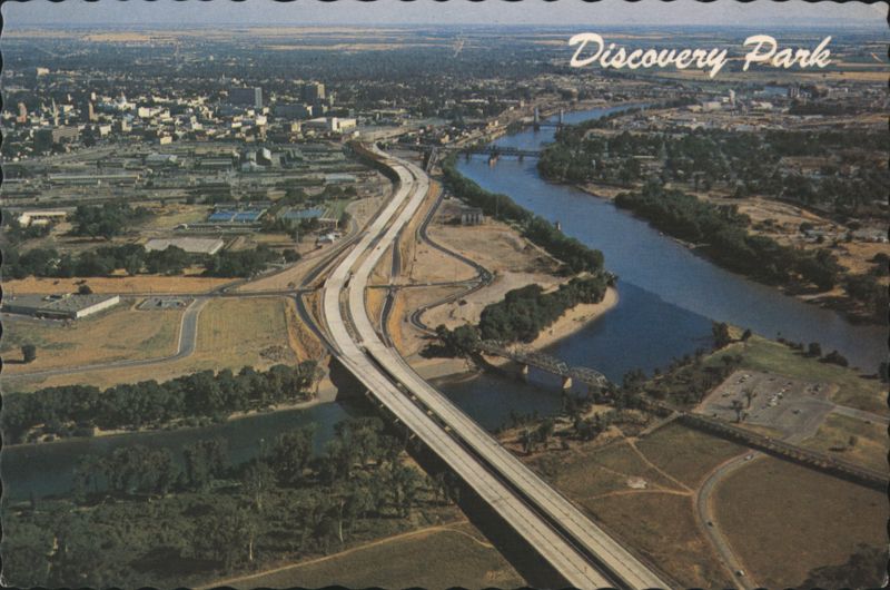 Discovery Park and Sacramento Rivers Confluence, Aerial View California