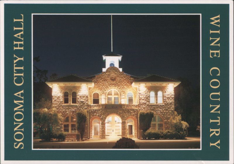 Sonoma City Hall at Night, Wine Country California