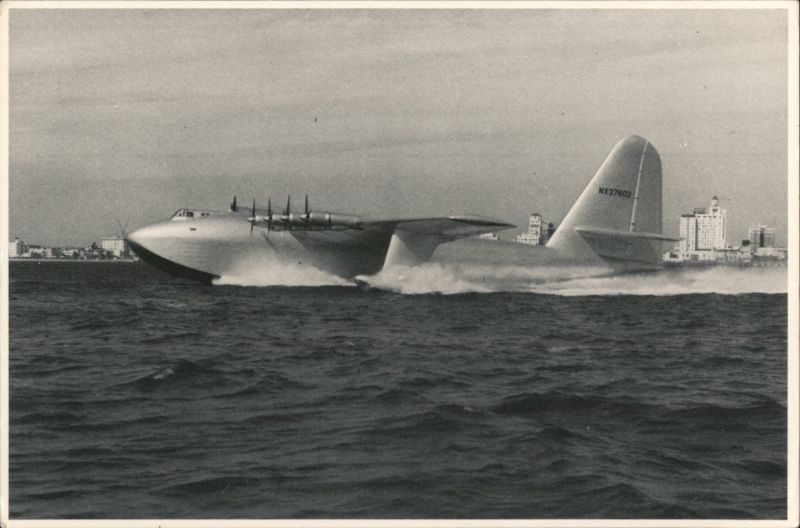Howard Hughes' Spruce Goose Preparing for Take-Off Long Beach California