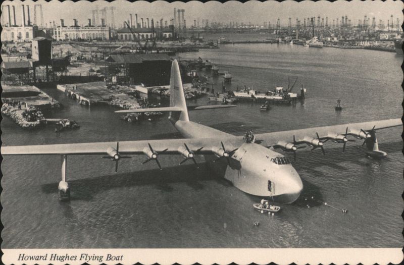Howard Hughes Flying Boat at Anchor, Long Beach California