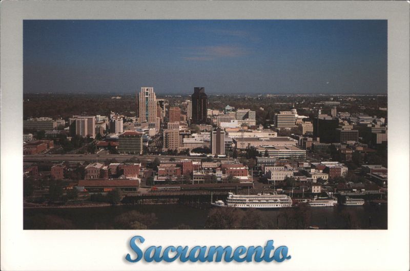 Sacramento City Skyline with River California Tom Myers