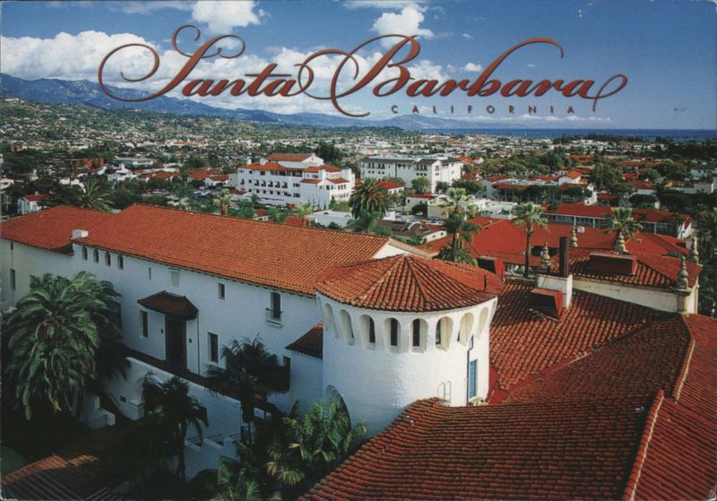 Santa Barbara, CA: Aerial City View from Courthouse Tower California