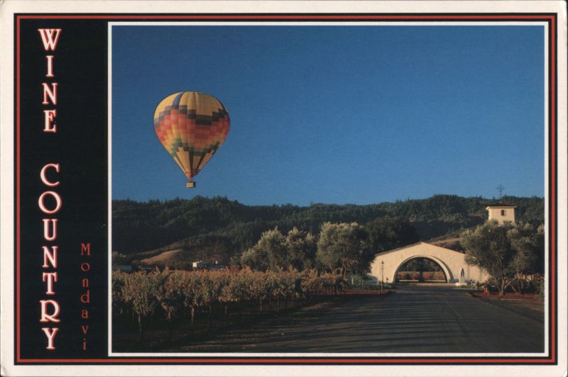 Hot-Air Balloon Over Robert Mondavi Winery, Napa Valley California