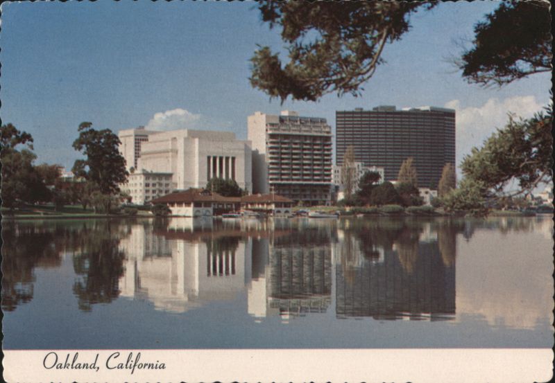 Oakland Landmarks Reflected in Lake Merritt California