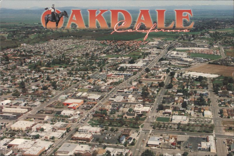 Aerial View of Oakdale California, Cowboy Capital of the World