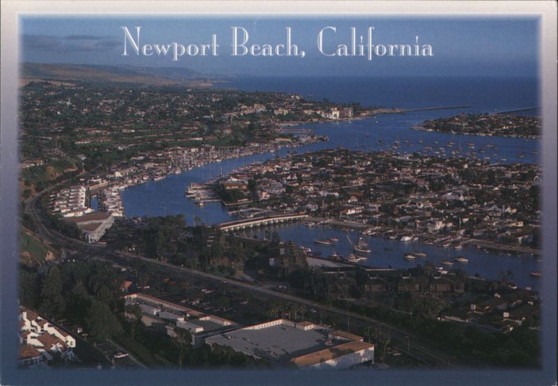 Newport Beach Harbor and Balboa Island Aerial View California