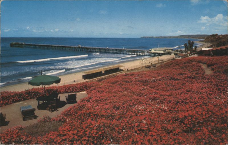 San Clemente Beach and Pier from Geranium Bluff California
