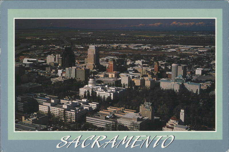 Sacramento Skyline, California State Capitol and Sierra Nevadas