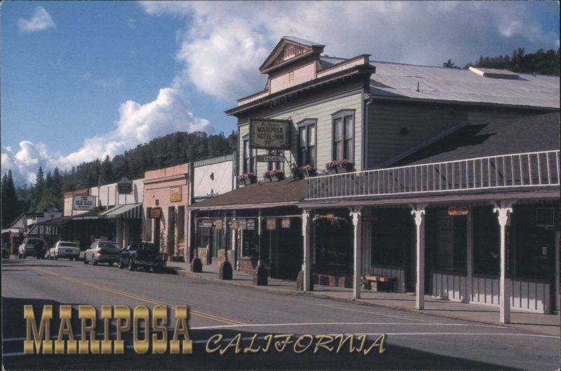 Main Street with Mariposa Hotel-Inn, Mariposa California