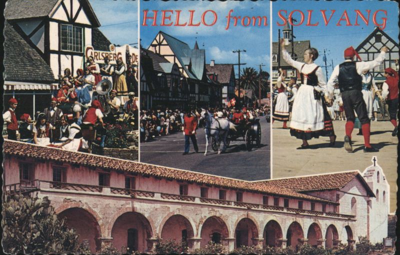 Solvang, CA - Danish Village, Folk Dancers & Mission Santa Ines California