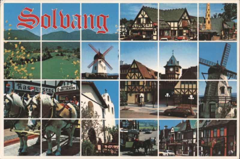 Multi-Paned Window of Solvang, California Danish Capital
