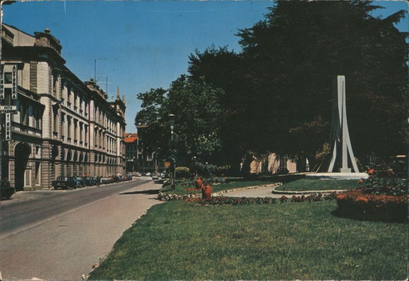 Corso Bagni Street Scene with Monument Acqui Terme Italy