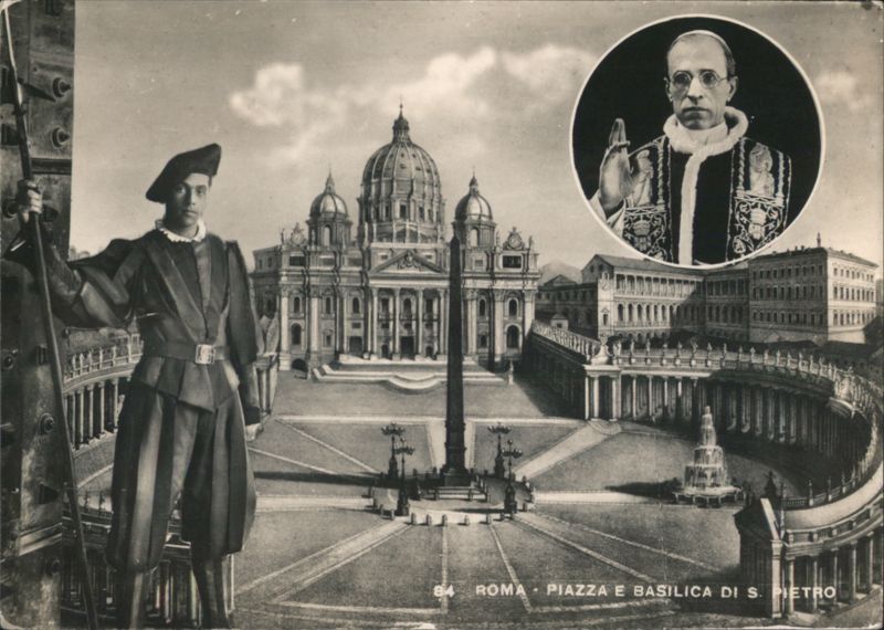 Swiss Guard, Pope Pius XII, St. Peter's Square, Rome Italy