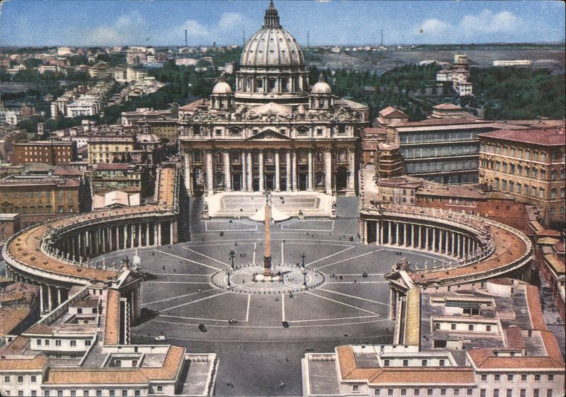 Air view of St. Peter's Square, Rome Italy
