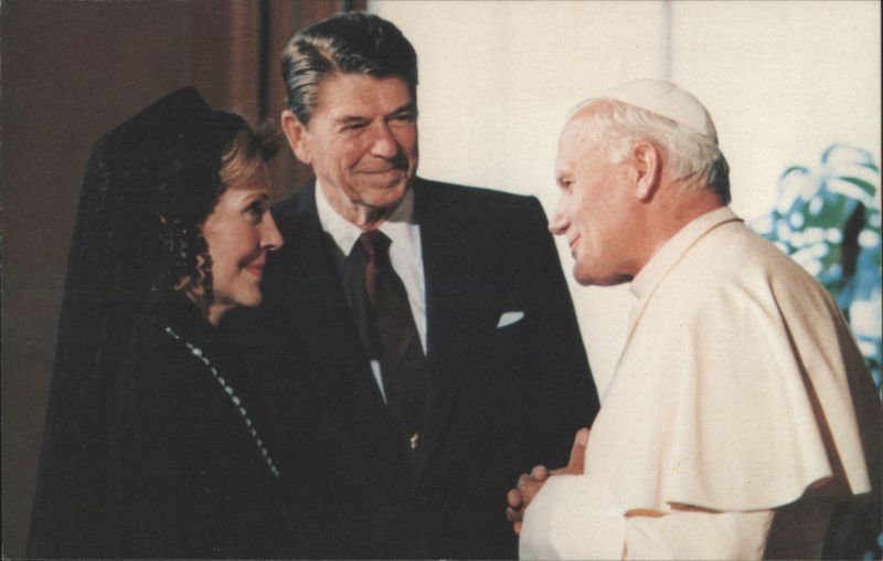 Ronald and Nancy Reagan with Pope John Paul II in the Vatican Vatican City