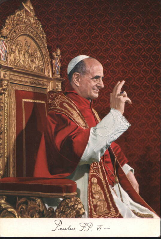 Pope Paul VI in Papal Attire on Throne FOTO LAIDA Religious
