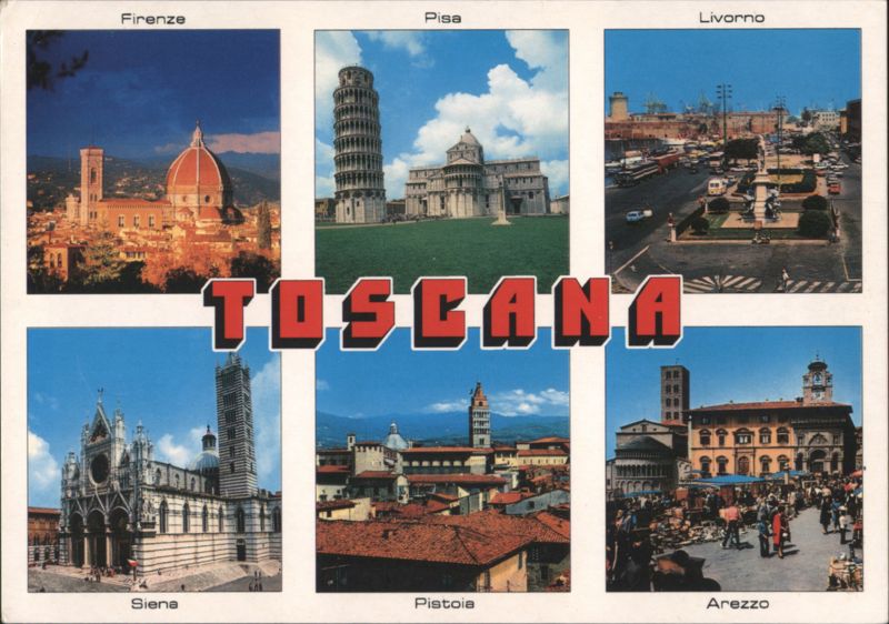 Toscana Multi-View with Florence, Pisa, Siena Italy
