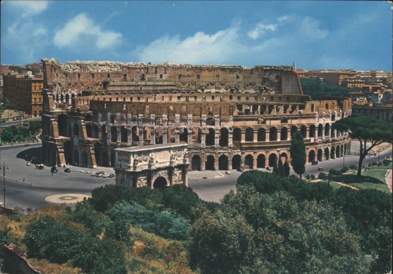 Colosseum and Arch of Constantine in Rome Italy