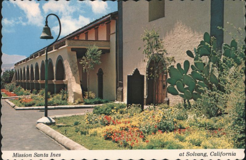 Mission Santa Ines, Solvang, California - Garden View with Bell