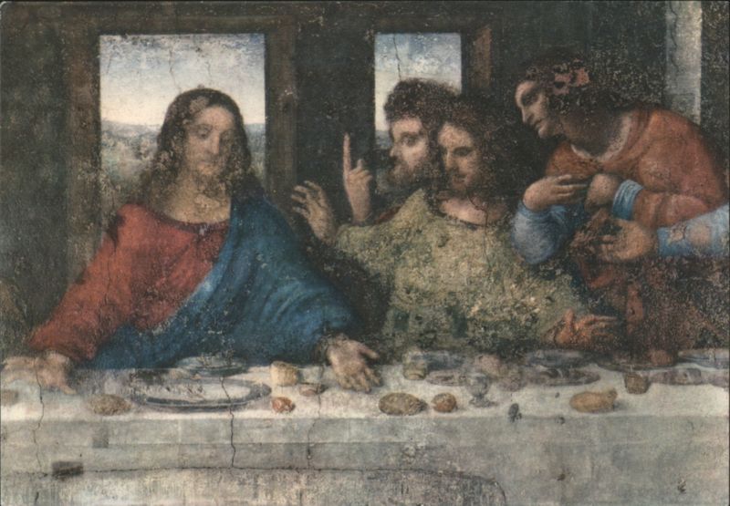 The Last Supper (detail) by Leonardo da Vinci Milano Italy