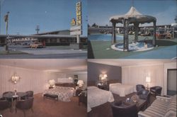 The Flagwaver Motor Hotel: Pool, Rooms & Exterior View Postcard