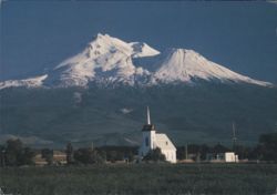 Little Shasta Church and Mount Shasta Postcard