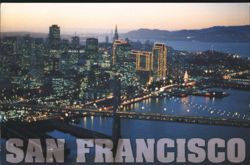 San Francisco at Dusk with Bay Bridge Postcard