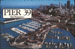 Pier 39, San Francisco Bay Aerial View with City Skyline Postcard