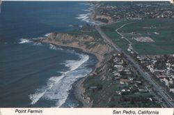 Point Fermin Coastline Aerial View Postcard