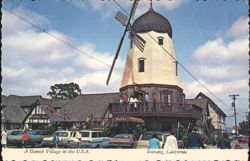 Windmill Building in A Danish Village, Solvang Postcard