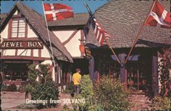 Jewel Box and Danish-Style Shops in Solvang, California Postcard
