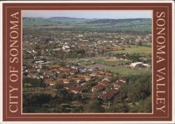 Aerial View of the City of Sonoma Postcard