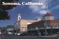 Sonoma, California Street View with Historic Buildings Postcard