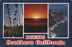 Scenic Southern California: Palms, Sunset, Coastline Postcard