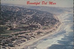Beautiful Del Mar Coastal Aerial View Postcard