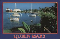 Queen Mary and Spruce Goose Dome in Queensway Bay Postcard