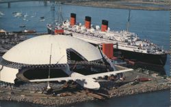 Spruce Goose Moves into Dome by Queen Mary, Long Beach, 1982 Postcard