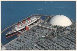 Queen Mary, Spruce Goose Dome, and Londontowne Village Postcard