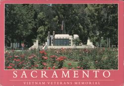 Vietnam Veterans Memorial and Rose Garden, Sacramento Postcard