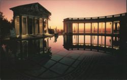 Neptune Pool and Temple Facade at Hearst Castle Sunset Postcard