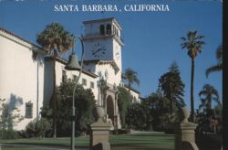 Santa Barbara County Courthouse with Clock Tower Postcard