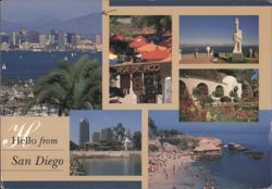 Hello from San Diego - Multiple Views Postcard