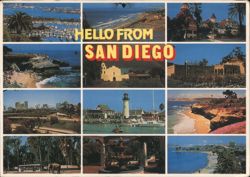 Hello From San Diego Multi-View Postcard