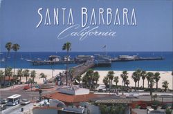 Stearns Wharf, Santa Barbara, California Postcard