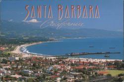 Santa Barbara Coastline and Cityscape Postcard