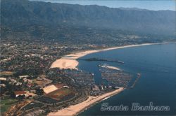 Santa Barbara Coastline Aerial View Postcard