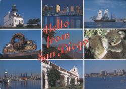 Hello from San Diego: City Landmarks Collage Postcard