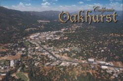 Aerial View of Oakhurst, California Postcard