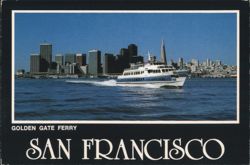 Golden Gate Ferry with San Francisco Skyline Postcard